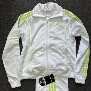 Adidas women’s White and Green Track Jacketsuit